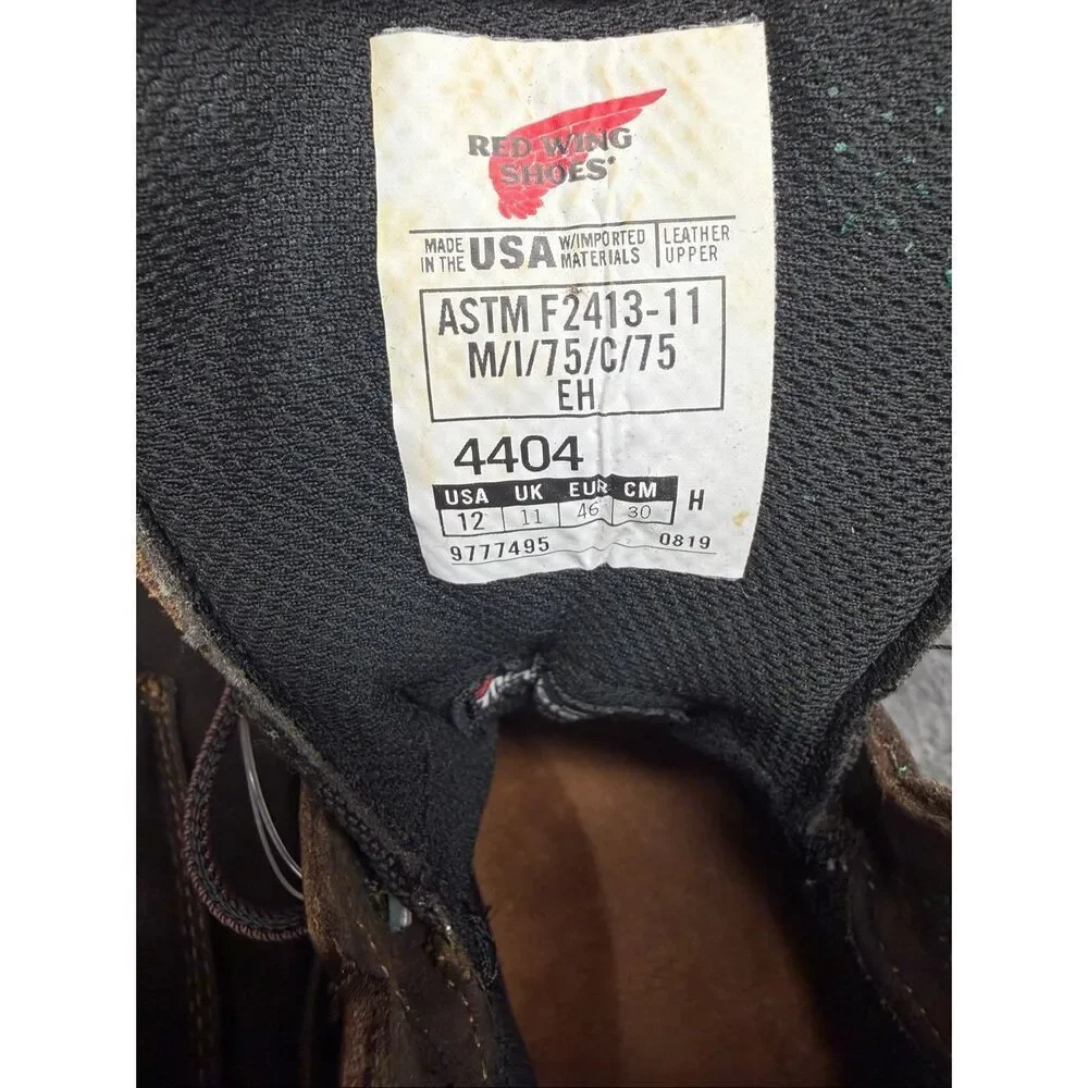 Red Wing Shoes 4404 Waterproof Steel Toe Work Boots, Size Men’s 12! NIB